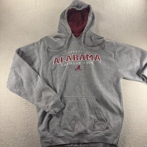 J America Alabama Crimson Tide Hoodie Gray Pullover Sweatshirt Size L‎ Vintage